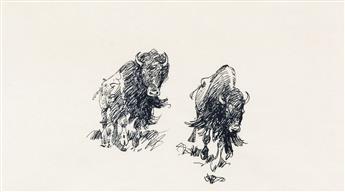 EDWARD BOREIN Group of 6 pen and ink drawings.